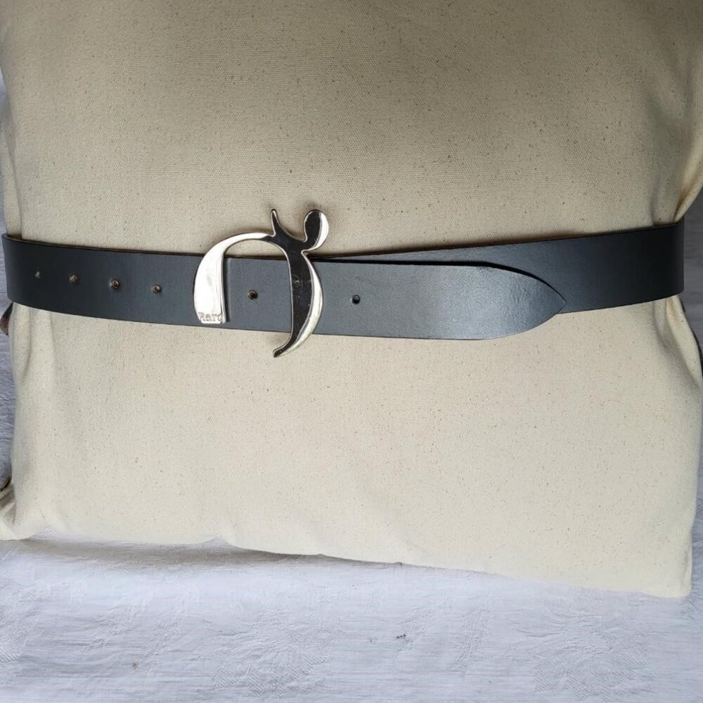 Beautiful Guardoli Italian Leather Grey Belt
